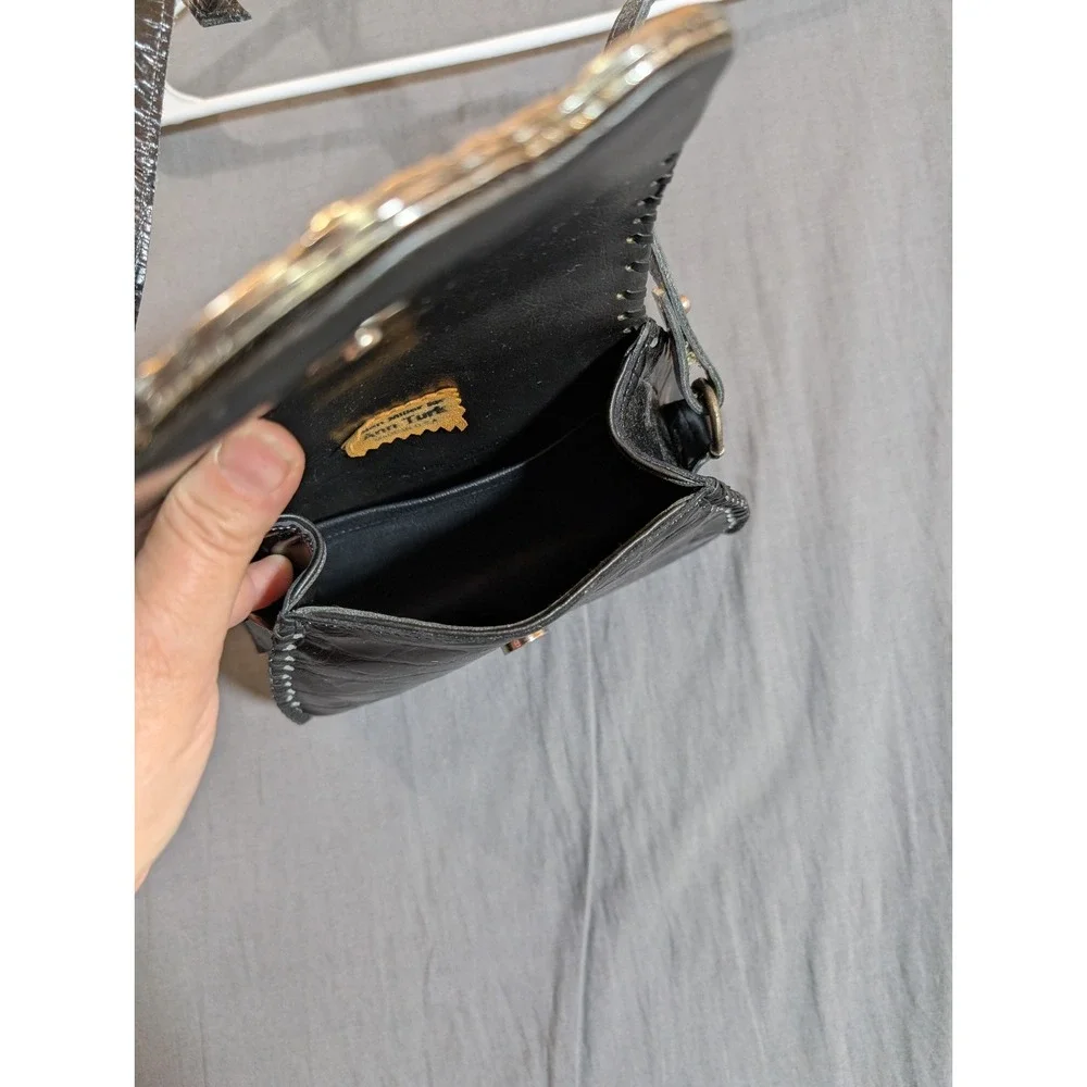 Glen Miller for Ann Turk crocodile leather Black clutch‎